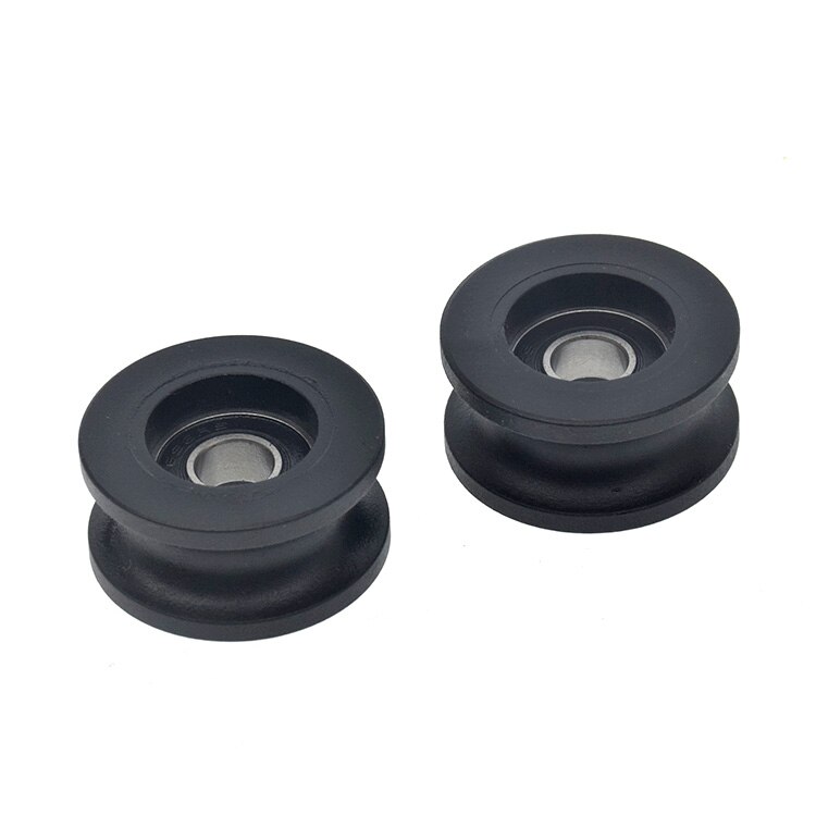 Roue en nylon avec rainure en U R5, 4 pièces, pour marcher sur piste de 10mm, poulie revêtue de plastique, roulement 698, 8*32*16