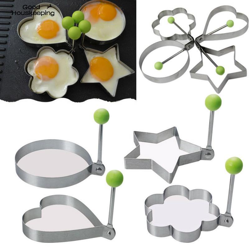 5 Estilo de acero inoxidable huevo frito Shaper molde para tortillas decoración freír huevos cocinar tortitas herramientas cocina accesorios herramientas
