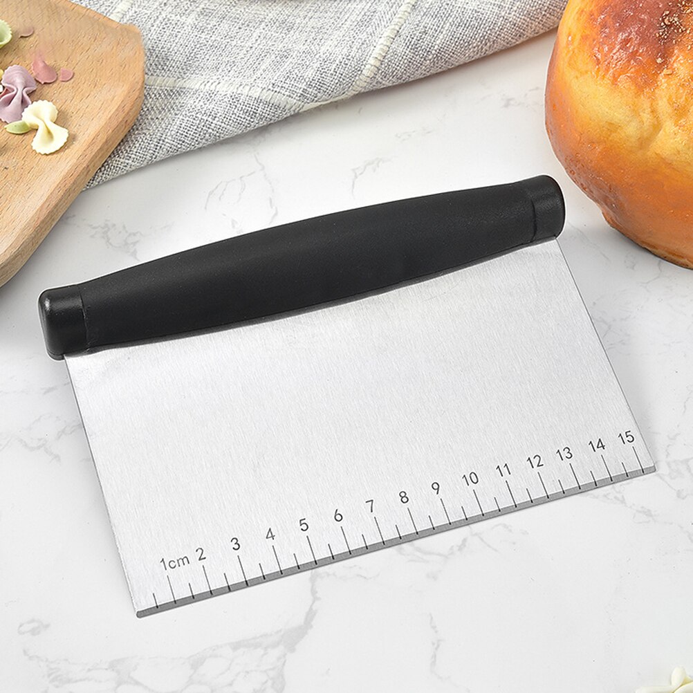 Multi-Purpose Bench Scraper Stainless Steel Pizza Dough Scraper Chopper Dough Cutter for Bread and Pizza Dough