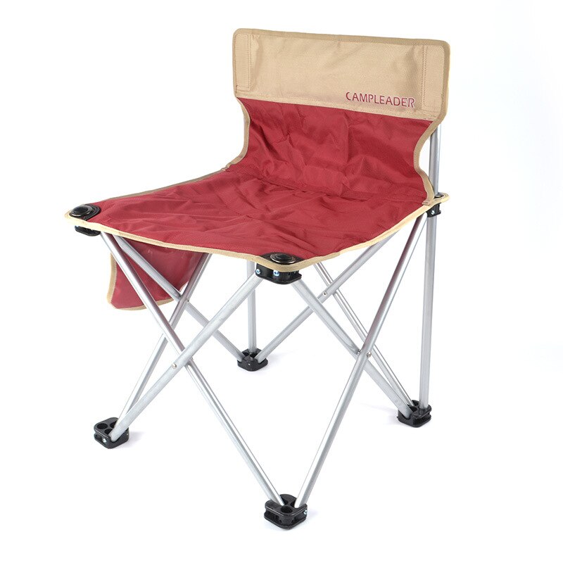 Outdoor Camping Klapstoel Draagbare Rugleuning Schets Picknick Barbecue Vissen Kruk Kamp Stoel Strand Stoel Opvouwbaar: red khaki color