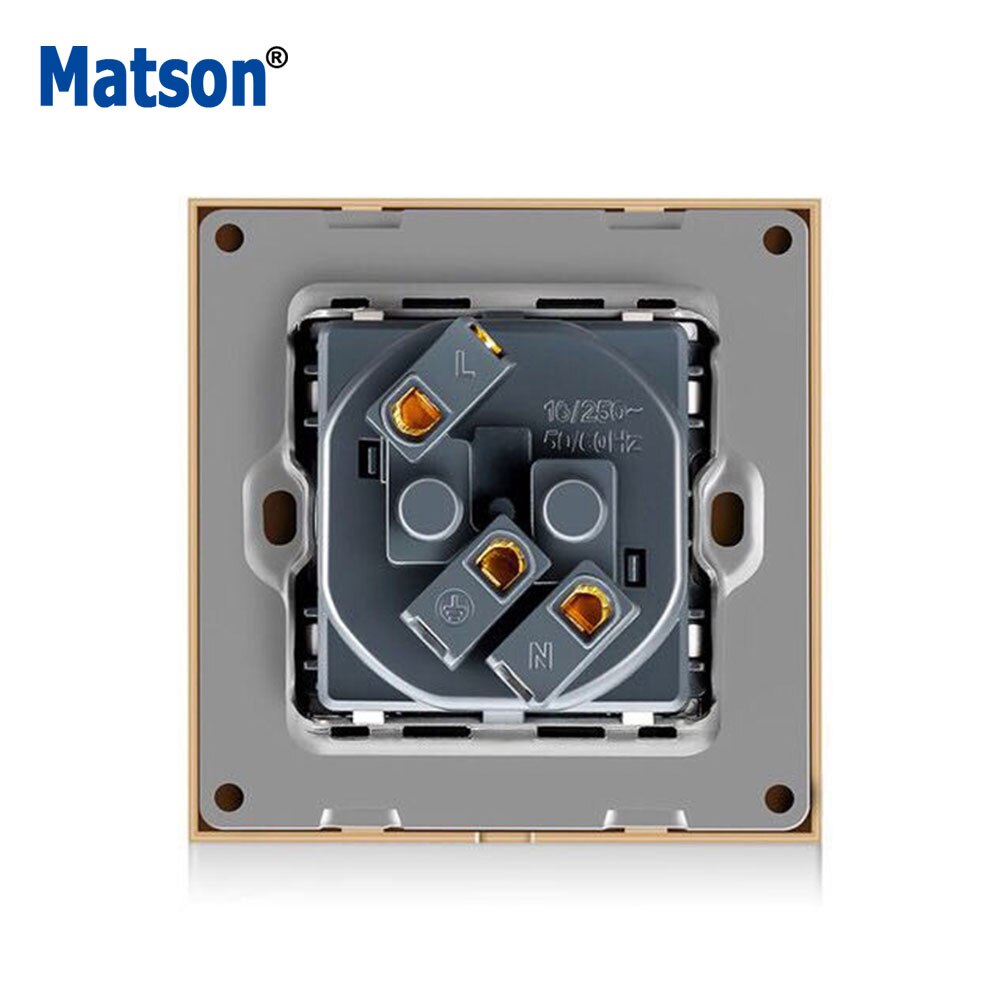 Stopcontact, 16A Eu Standaard Stopcontact Stopcontact 86*86Mm White Crystal Glass Panel Plug Geaard AC110-250V