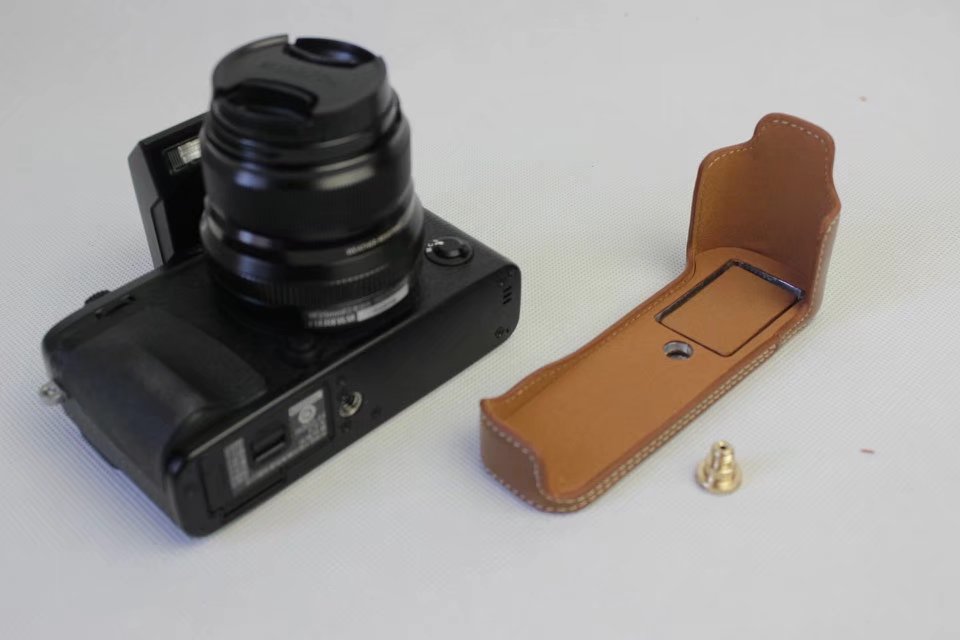 Étui de fond de sac pour appareil photo en cuir PU pour Fujifilm XE3 X-E3, housse demi-corps avec ouverture de batterie