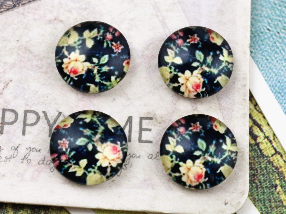 Mode 20pcs 12mm Handgemaakte Photo Glas Cabochons E2-71