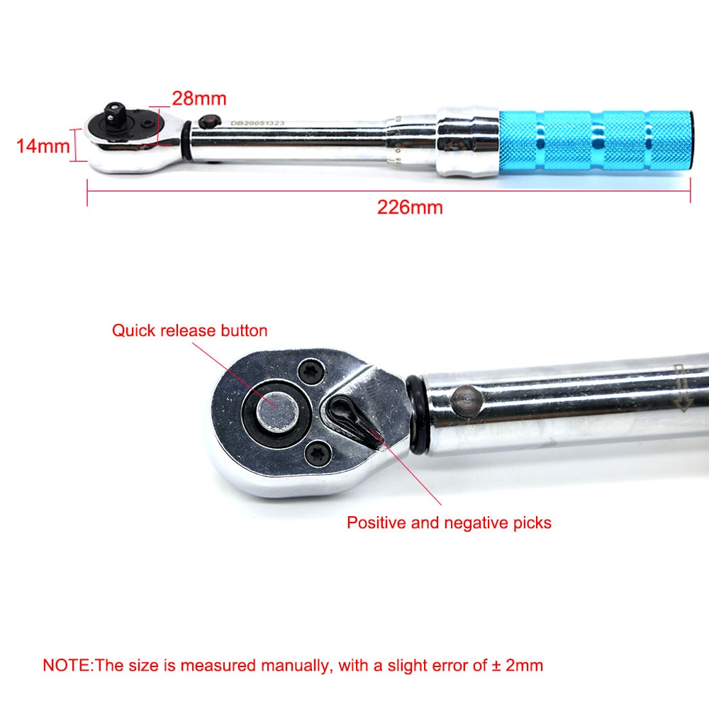 1/4inch Adjustable Torque Wrench 72-tooth multi-function ratchet torque wrench A set of keys for bicycle repair wrench DIY tools