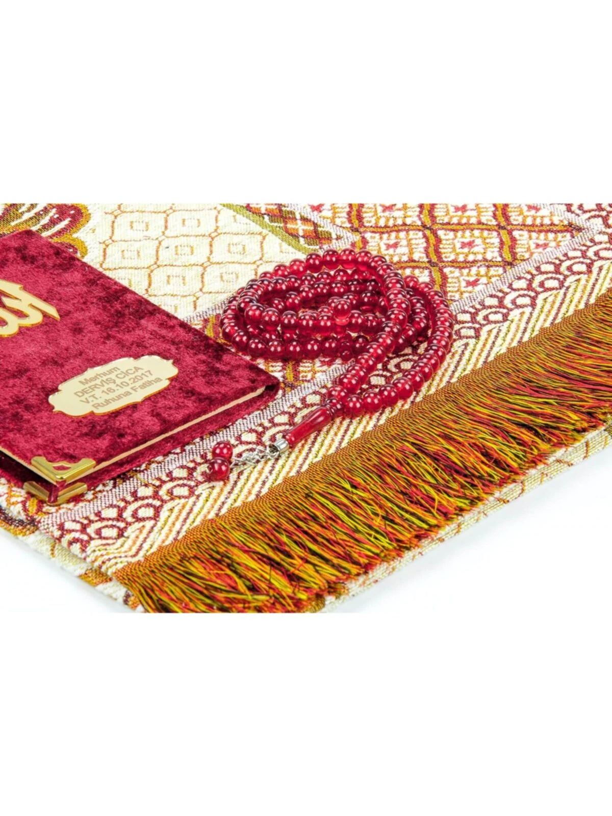 Gebedskleed Rozenkrans Yaseen Boek Set (Moslim Islamitische سجاد صلاة مسلم هدية إسلامية Sijad Salat Moslim Hadiat) mewlid Turkije