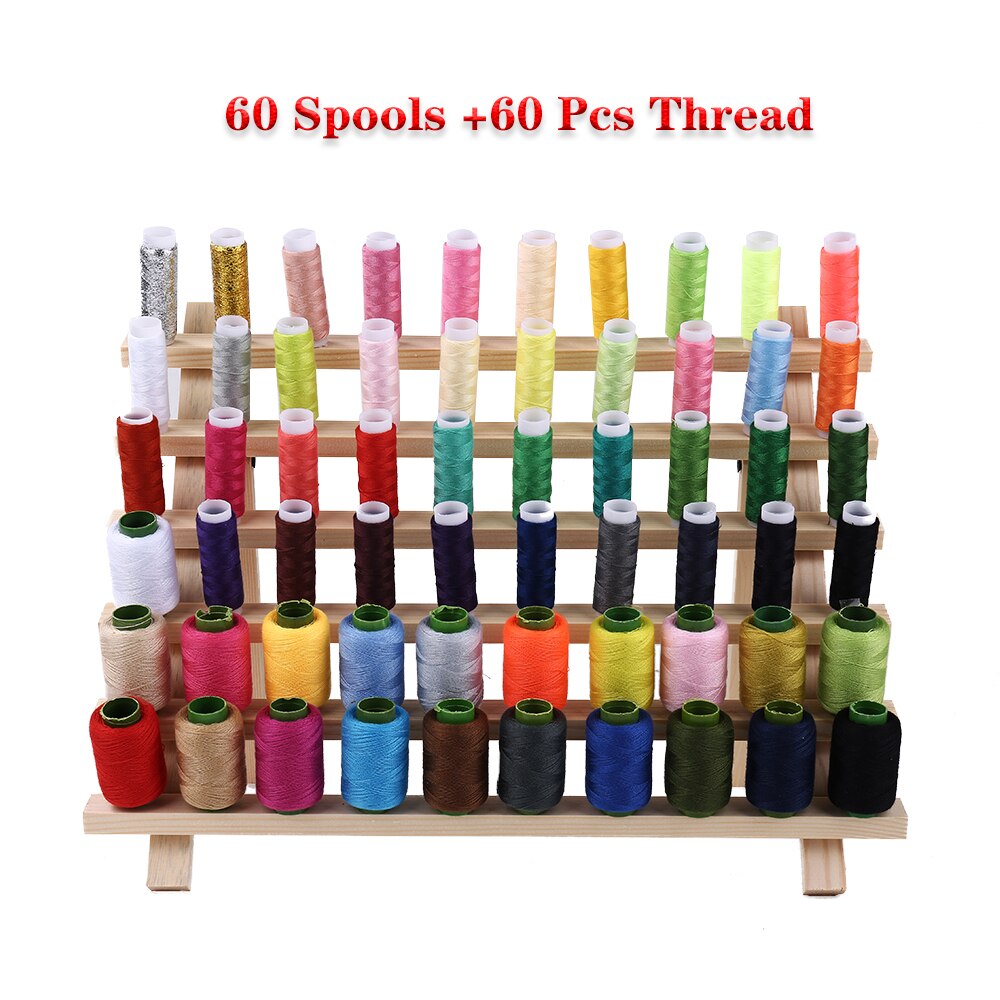 Storage Box Sewing Thread Spool Yarn Holder Wooden Organizer Stand Knitting Wood Home Embroidery Folding Frame Multiple sizeFirm: 60 Spools Kit