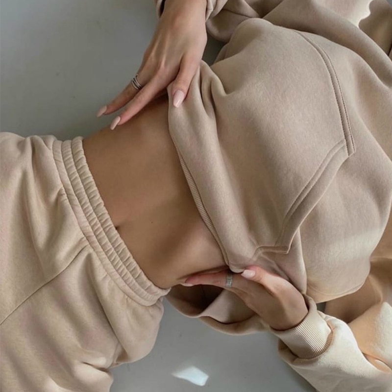 Ensemble de 2 pièces pour femmes, tenue d'automne et d'hiver, survêtement à manches longues, vêtements de sport pour dames, haut + pantalon, Jogging, à la ,