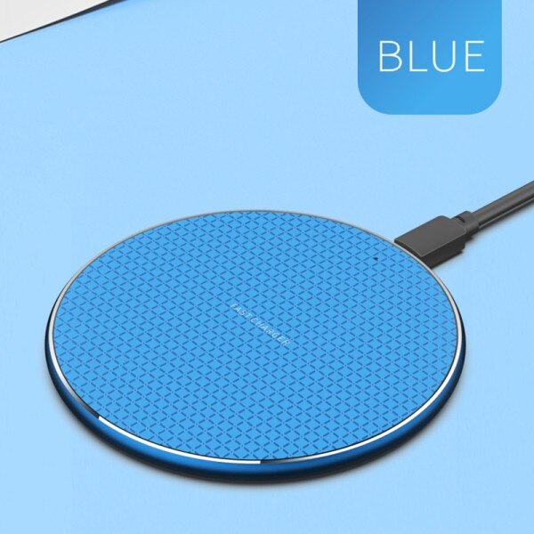 Wireless Charging Pad Power For Samsung Galaxy S21 S21+ S21 Ultra 5G S10 S20 FE S20+ S20 5G UW Qi Fast Charger Phone Accessory: Blue  