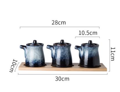 Nimitime estilo japonês forno vitrificado cerâmica tempero pote tempero óleo vinagre pote tempero garrafa de óleo molho de soja frasco: F