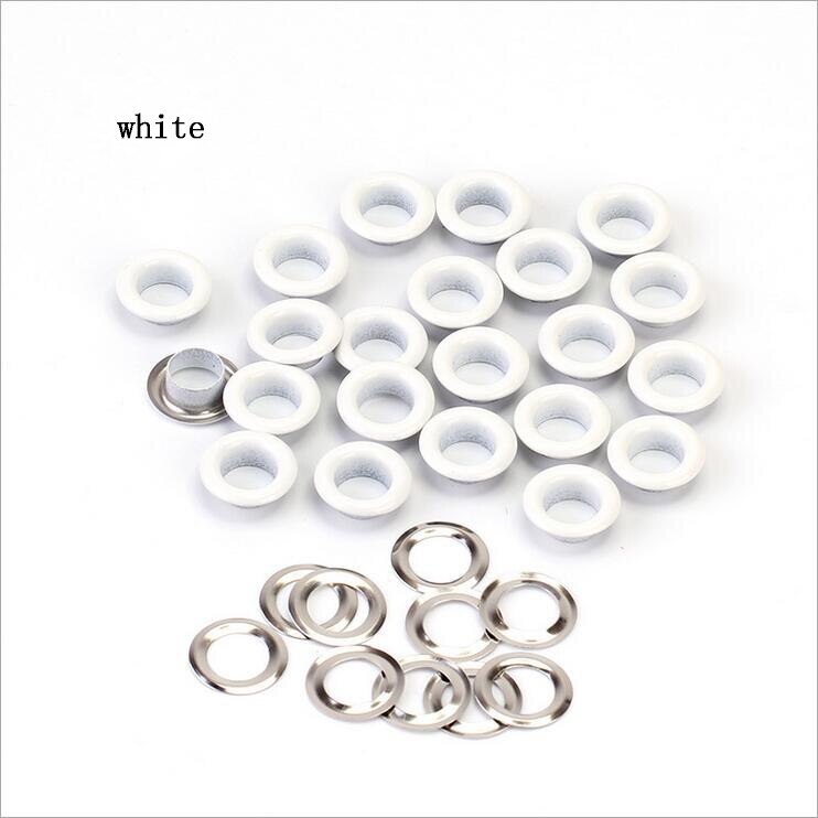 Œillets métalliques pour Scrapbooking, 10x17x5mm, 100 pièces, embellissement pour bricolage, vêtements de travail, couture, vêtement: white