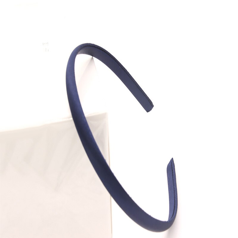 10 sztuk 10mm tkaniny pokryte pałąk kolorowe włosy obręcze puste ustawienia bazowe dla DIY Making dzieci dziewczyny akcesoria do włosów ustalenia: Navy Blue