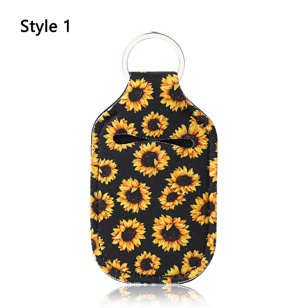 Empty Travel Bottle Keychain Holder Refillable Containers Reusable Bottles with Keychain Carriers 30 ml Flip Cap Bottle Cover: style 1