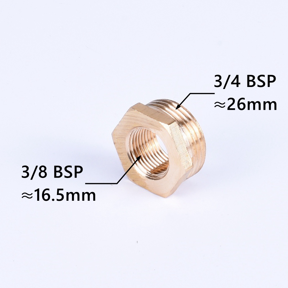 Encaixe de tubulação redutor de bucha hexagonal de latão 1/8 1/4 3/8 1/2 3/4 F para M com rosca reduzindo conector de acoplador de adaptador de gás de água de cobre: Vermelho