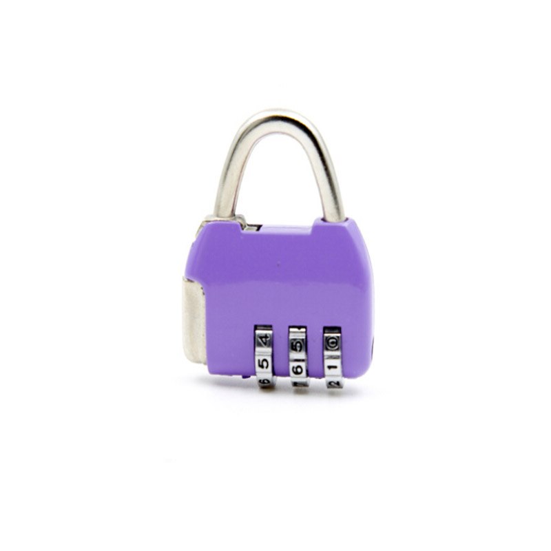 Mini Zinc Alloy Padlock Travel anti-theft Backpack Padlock Small Resettable 3-digit Combination School Bag Password Lock: purple