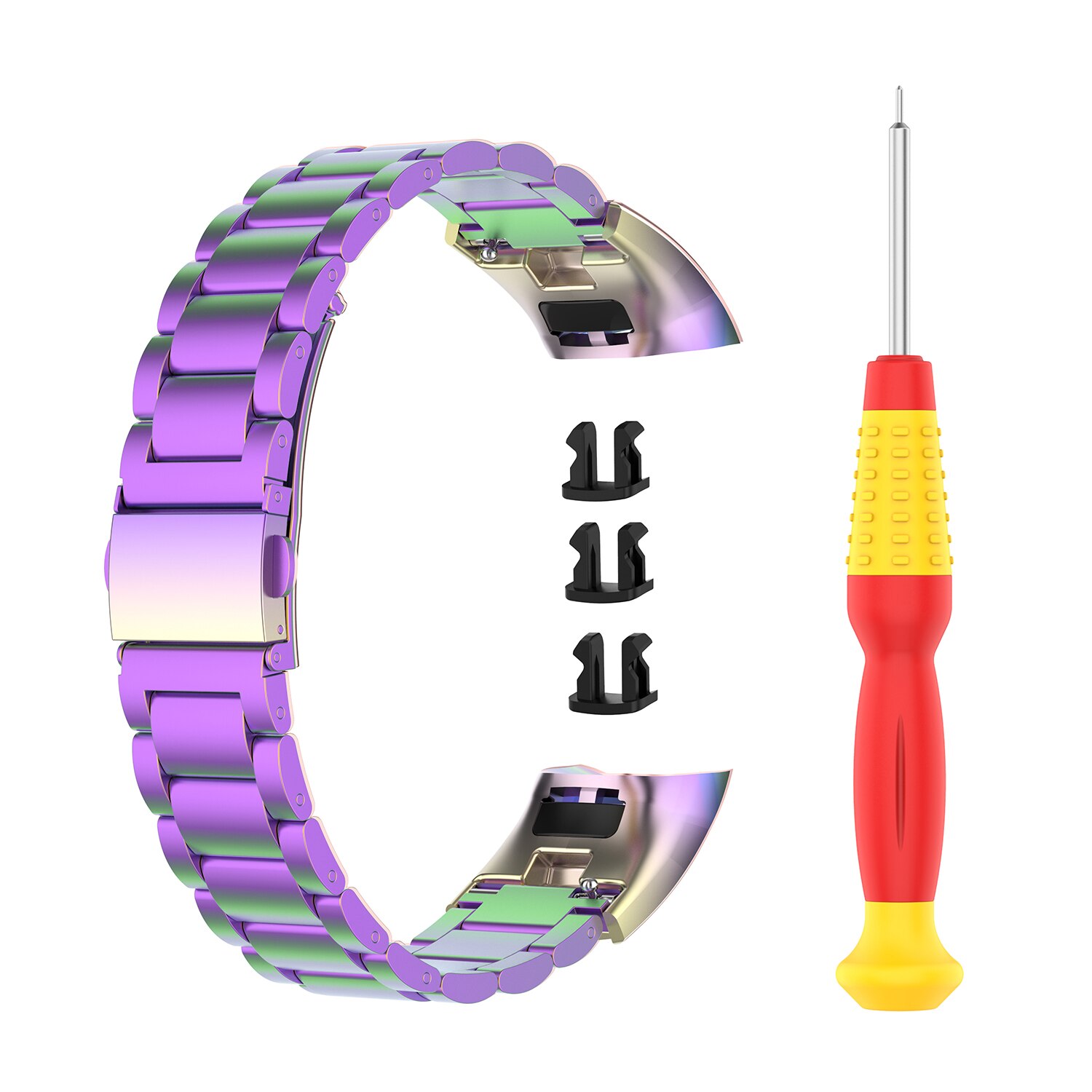 Pulsera ajustable de acero inoxidable para Honor Band 5 y Band 4 correas con correa de Metal sólido para Huawei con herramienta: Colorful