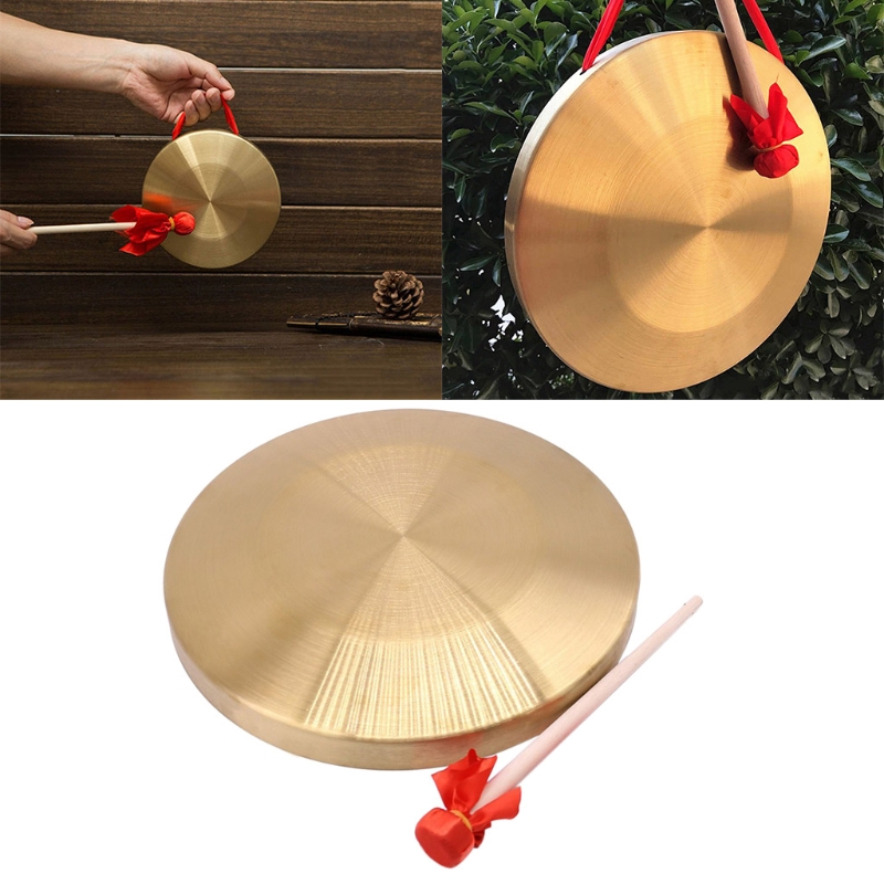 Copper Cymbals for Kids Traditional Chinese Folk Musical Instrument with Wooden Stick Bell Opera Percussion,15.5cm Brass X3UA