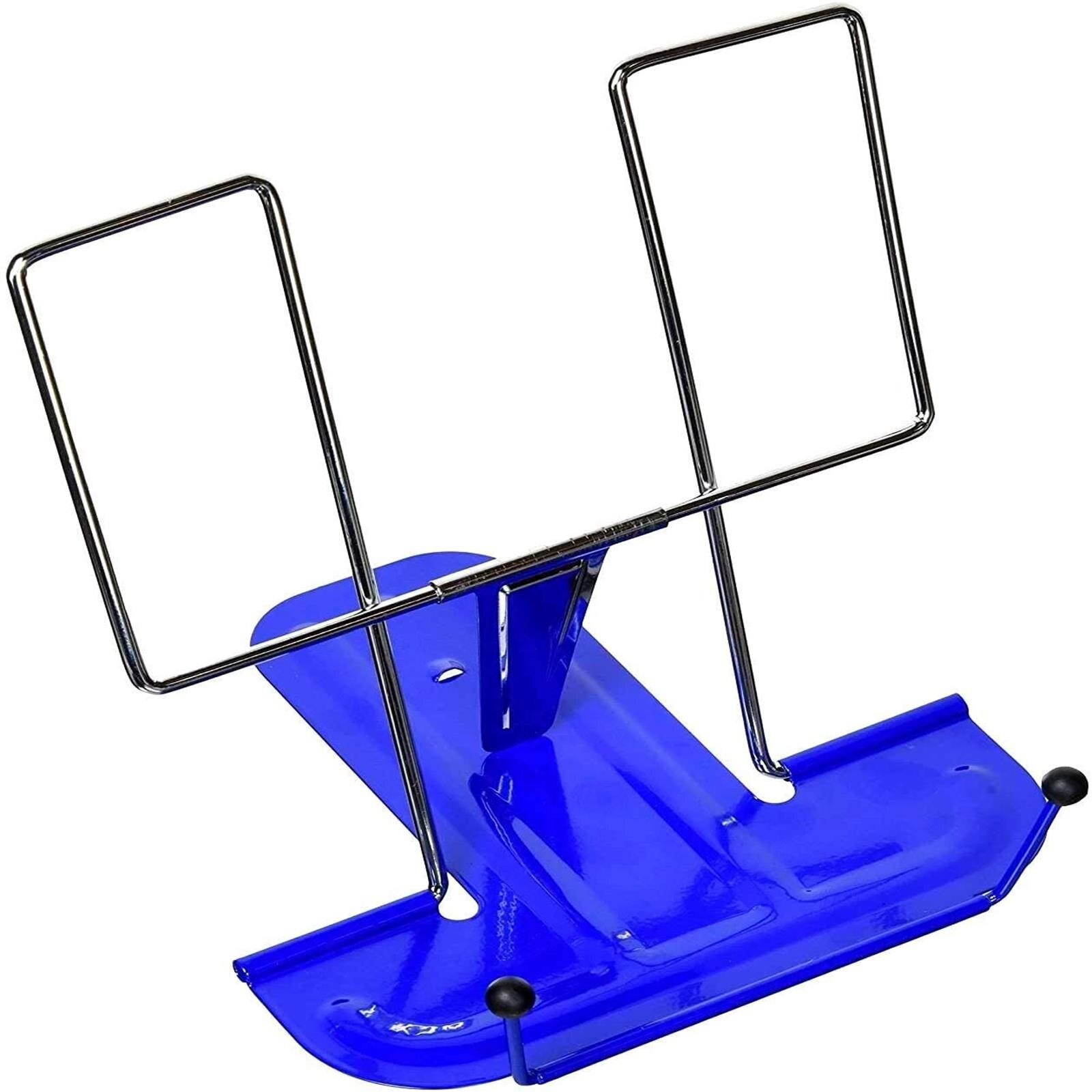 Bookends Portable Foldable Adjustable Bookend Tablet Stand Reading Book Stand Document Holder Base Reading Place Holder #YJ: Blue