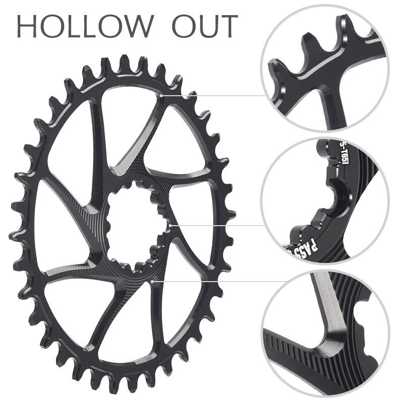 PASS QUEST 3mm Offset Crankset SRAM Gx xx1 Eagle GXP Round MTB Narrow Wide Chainring 32T-38T Bike Bicycle Chainwheel/Chain Wheel