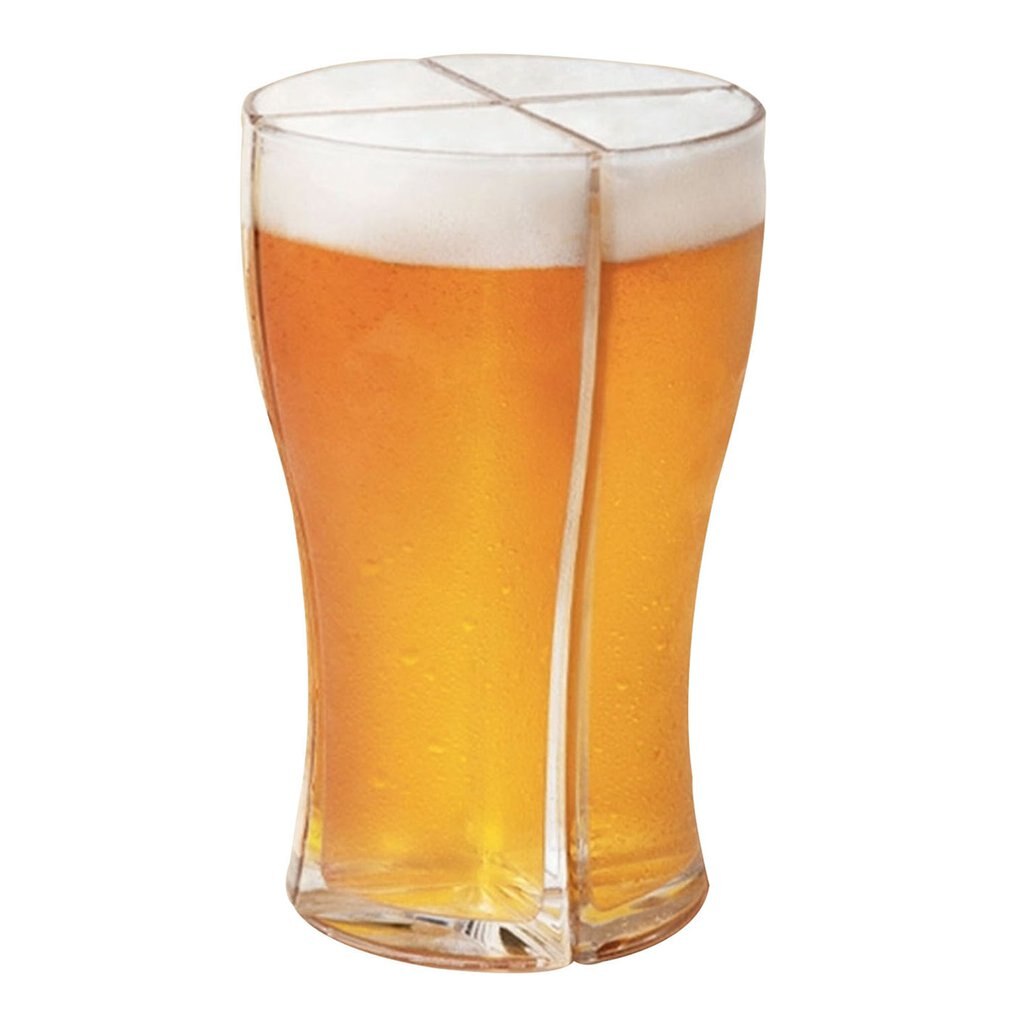 Acrylic Super Schooner Beer Glasses Mug Cup Separable 4 Part Large Capacity Transparent Thick Beer Mug Glass Cup For Bar Party