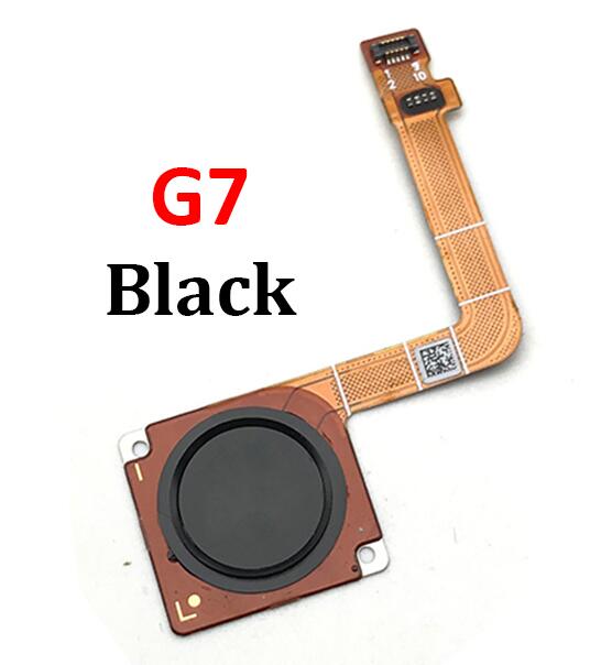 Sensor de huella dactilar Inicio tecla de retorno botón de menú, Cable flexible para Motorola Moto G7 Plus / G7 G8 Power / One Vision Home: G7 Black