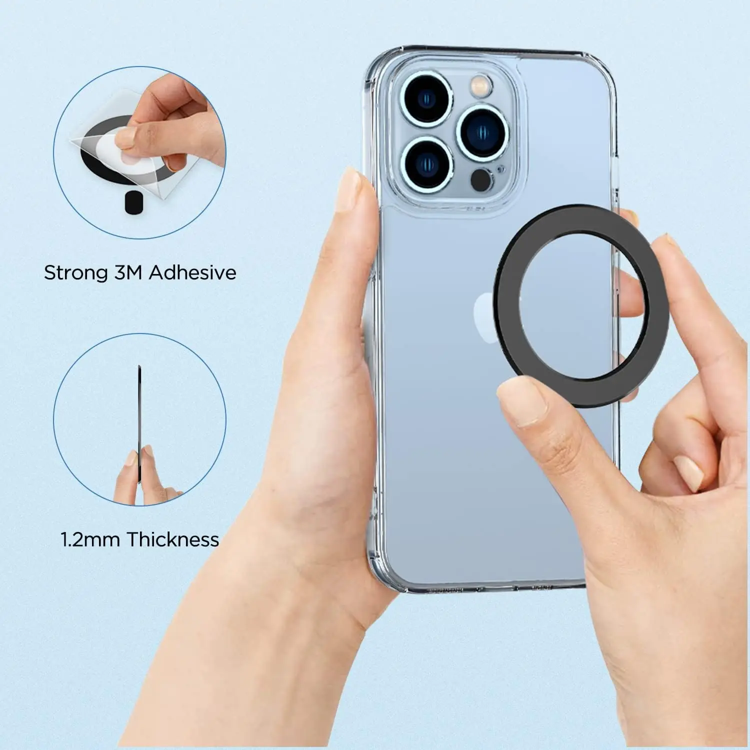Magnetyczna ładowarka bezprzewodowa Uniwersalne metalowe pierścienie Magnetyczny pierścień Adapter tylnej pokrywy dla naklejek Magsafe dla iPhone'a Samsunga