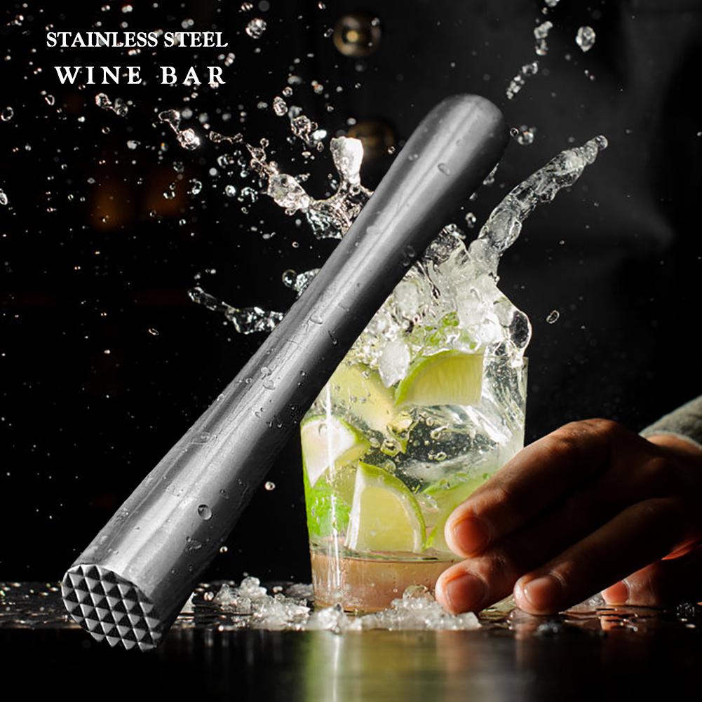 Durable Stainless Steel Wine Mixing Stick Muddler Cocktail Stirrer Shaker Ice Crusher Comfortable Grip Handle Barware Tools