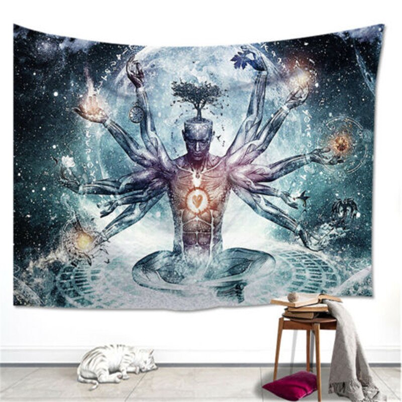 Fantasy House Decor Tapestry Misty Forest en Bloeiende Wilde Bloemen Muur Opknoping Slaapkamer Woonkamer Dorm Landschap Muur Opknoping Tapijt (Patroon #1 Fantasy House Decor Tapestry Misty Forest en Bloeiende Wilde Bloemen Muur Opknoping Slaapkamer Woonkamer Dorm Landschap Muur Opknoping Tapijt (Patroon #1