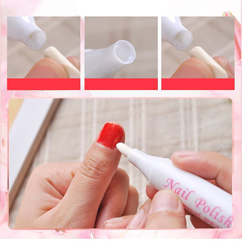 5 pcs nail art polish remover cleaner corrector pen replaceable brushes 15 tips