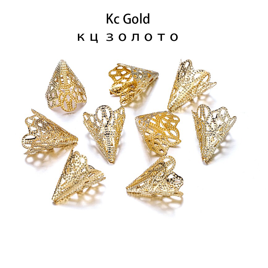 30 pçs 20x17mm liga contas boné antigo encantos forma de flor pingente para fazer jóias encontrando diy brinco colar suprimentos: KC Gold