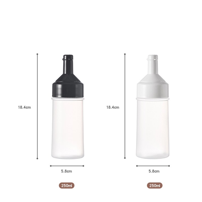250ML Kitchen Oil Bottle Food Grade Plastic Squeeze Bottle Salad Dressing Bottle Condiment Bottles Transparent Inverted Squeeze