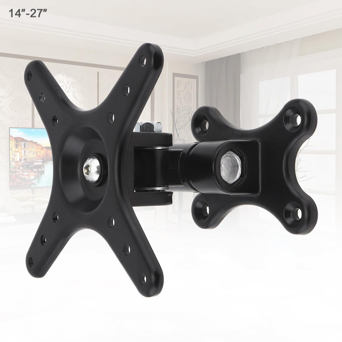 Universal 10KG Steel Plate TV Wall Mount Bracket Flat Panel TV Frame Support 180 Degrees Tilt with Gradienter for 14 - 27 Inch