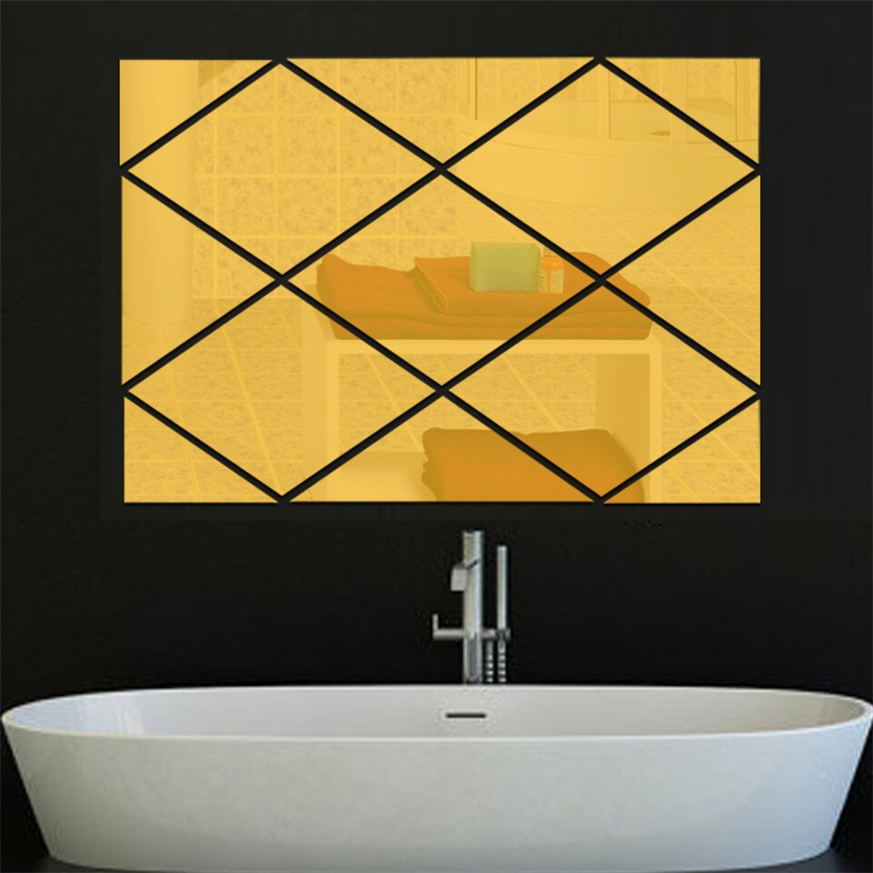 Home Decoratie Diy Ruit Spiegel Muurstickers Zelfklevende Verwijderbare Muurschildering Voor Woonkamer Badkamer Achtergrond Decor Decals