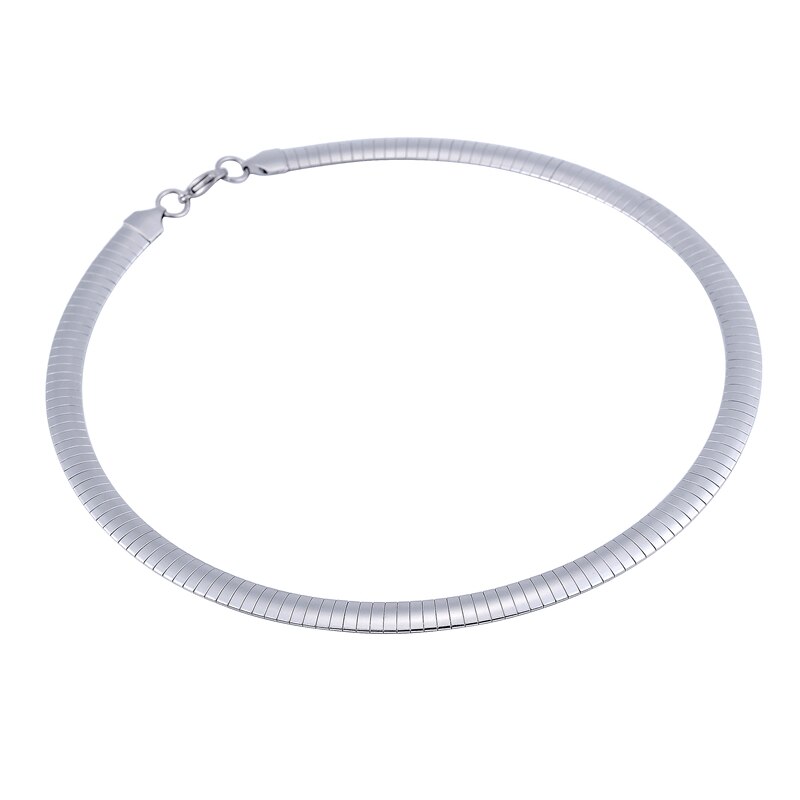 LASPERAL Flat Snake Chain Men Necklace Stainless Steel Torques Choker Necklace Women DIY Jewelry Making Supplies: E Long45cm Thick8mm