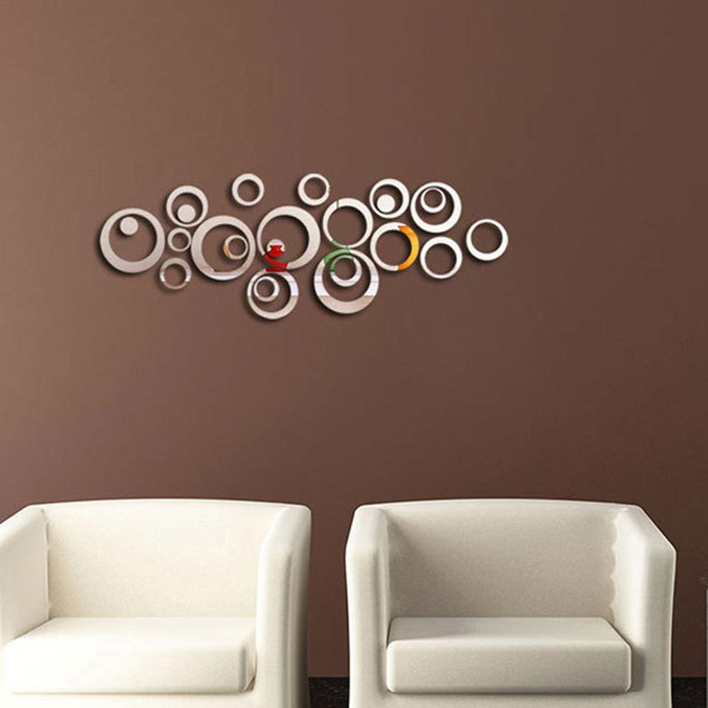 Asypets 3D Anti-Fouling Acryl Spiegel Cirkel Vormige Muur Sticker Badkamer Veranda Plafond Decoratieve Decal