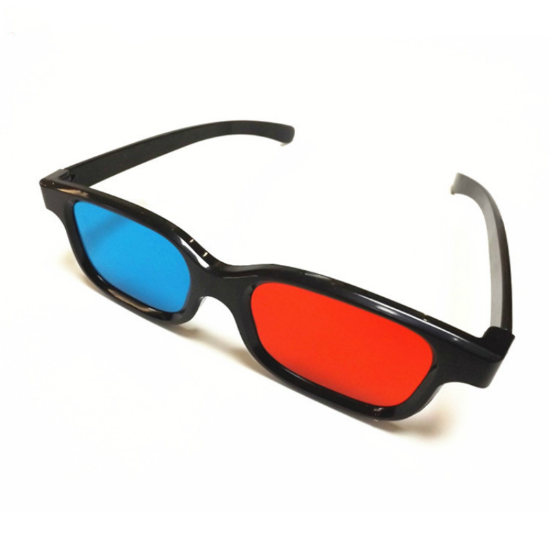 Universal 3D Black Frame Red Blue Cyan Anaglyph Plastic glasses For 3D Movie Game DVD cinema 2Pcs 3D Glasses