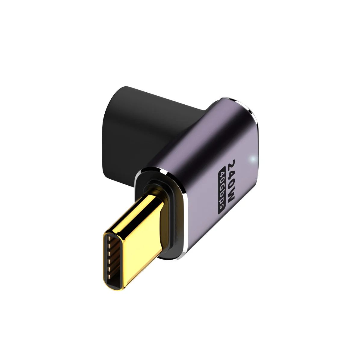 Usb 4.0 pd 240w 8k 60hz laturiliitin macbookille 40 gbps nopea usb c otg u-muotoinen suora kulma uros-naaras sovitin: Harmaa
