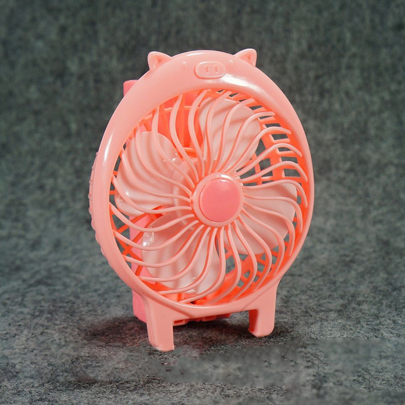 Draagbare Handheld Fan Mini Oplaadbare Fan Leuk Varken Vorm Fan Mute Grote Wind Fan