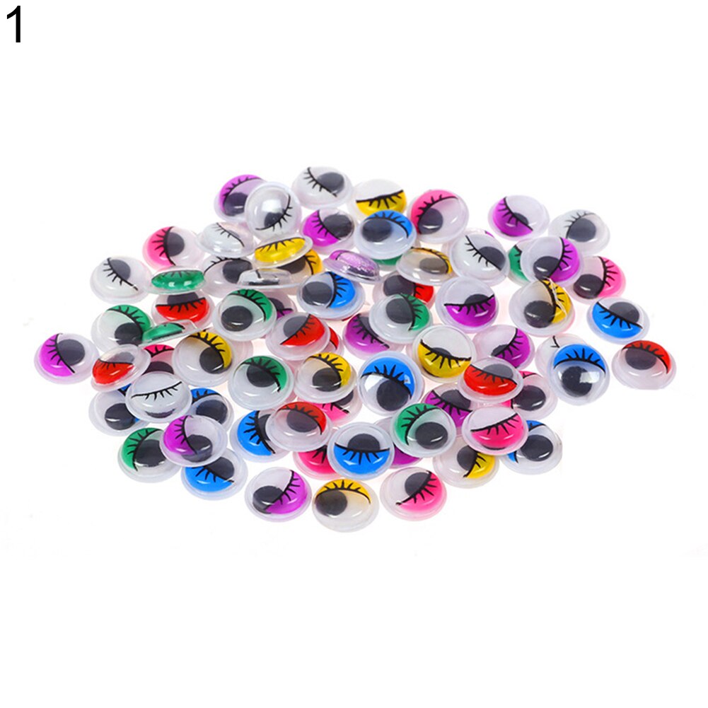 Ojos saltones con pestañas, accesorio para manualidades, colores variados, 100 Uds.