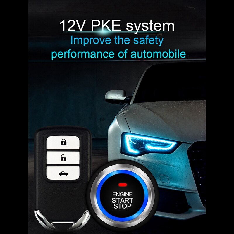 Car Start One-Key Anti-Theft System PKE Keyless Entry Kit Car Start-Stop Button Central Lock
