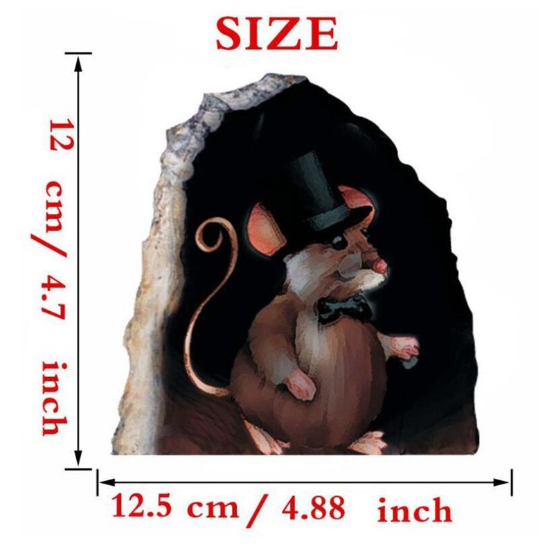 3D Cute Mouse Stereo Wall Sticker, Home Decoration, PVC Sticker Pattern Single-piece Package Modern: 2