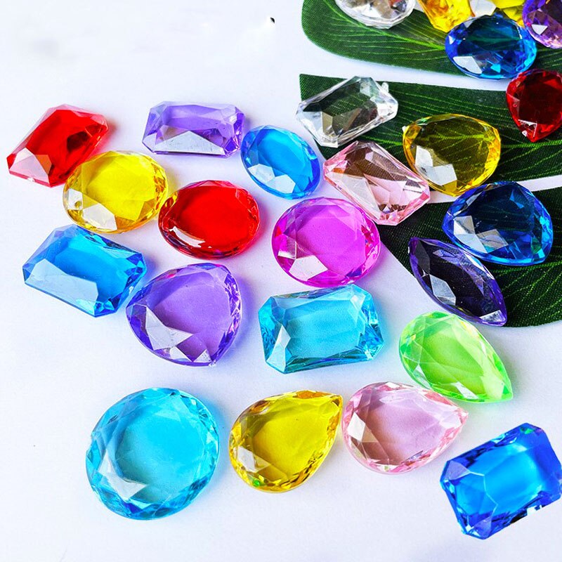 30pz pirata Tesoro caccia ragazzi ragazze gemme di diamanti multicolori giocattolo giocattoli per bambini gioielli gioielli Speelgoed Meisjes bomboniere