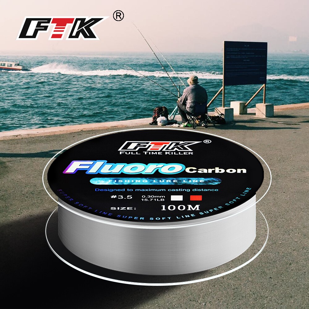 Ftk 100M Monofilament Nylon Water Vissen Lokken Lijn Mainline Sinking Super Sterke Nylon Karper Fluor Carbon