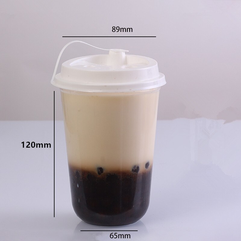 50pcs Disposable plastic cups for drinking 500ml juice coffee takeaway packaging cups with heart stopper lids party favor: 4