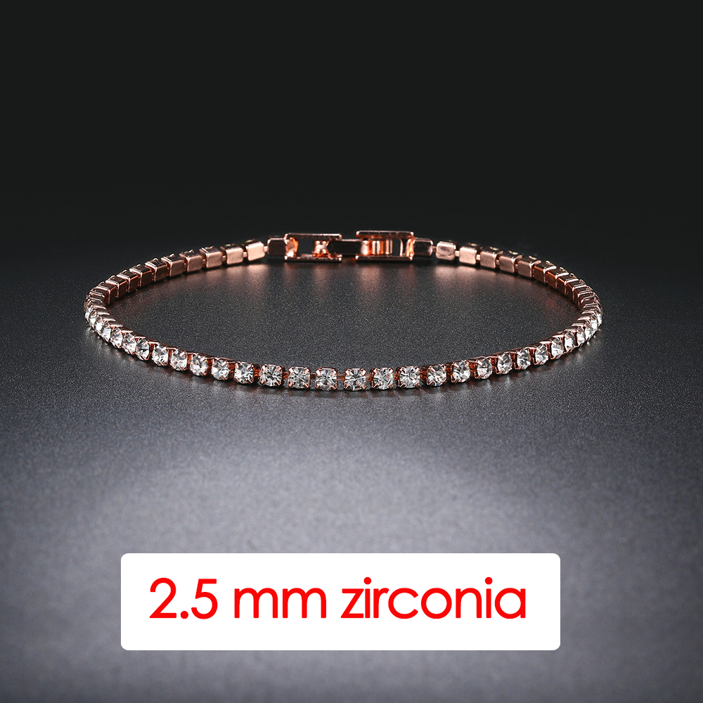 Hiphop Tennis Armband Homme Iced Out 3/4/5mm Zirkonia Herren Kristall Kette auf Der Hand Hip-hop Streetwear Schmuck Männlich H086: 18cm / Rhodiniert