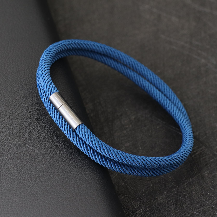 Noter, recién llegado, pulsera de cuerda para hombre, pulsera de nailon de 4mm de doble capa con hilo de la suerte, hebilla desmontable negra de níquel, para él