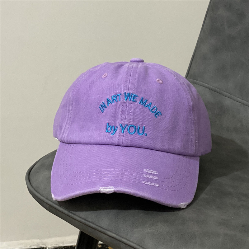 Casquette de Baseball avec lettres brodées pour femme, décontractée, style sauvage, avec visage, Version coréenne, avec trou pour le haut souple, Hip-hop