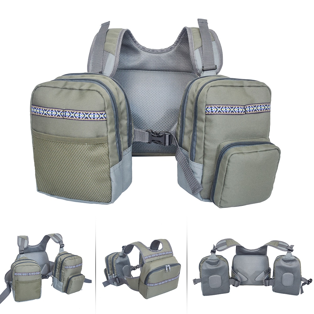 Multi-Pockets Fly Fishing Vest Waistcoat Outdoor Fishing Chest Pack Backpack Outdoor Sport Jacket for Pesca Fishing Clothes