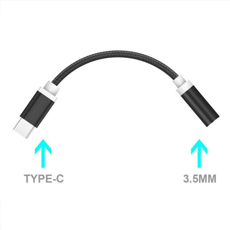 Typec Headphone Adapter For Huawei Xiaomi Earphone Headphone Cable Adapter USB-C To 3.5mm Jack Aux Cable Portable Universal