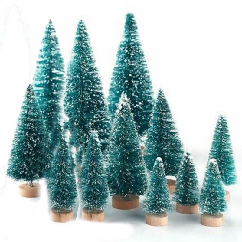 12Pcs Pine Needle Christmas Tree Micro-Landscape Accessories Snow Tree Landscaping Christmas Home Decoration: Default Title