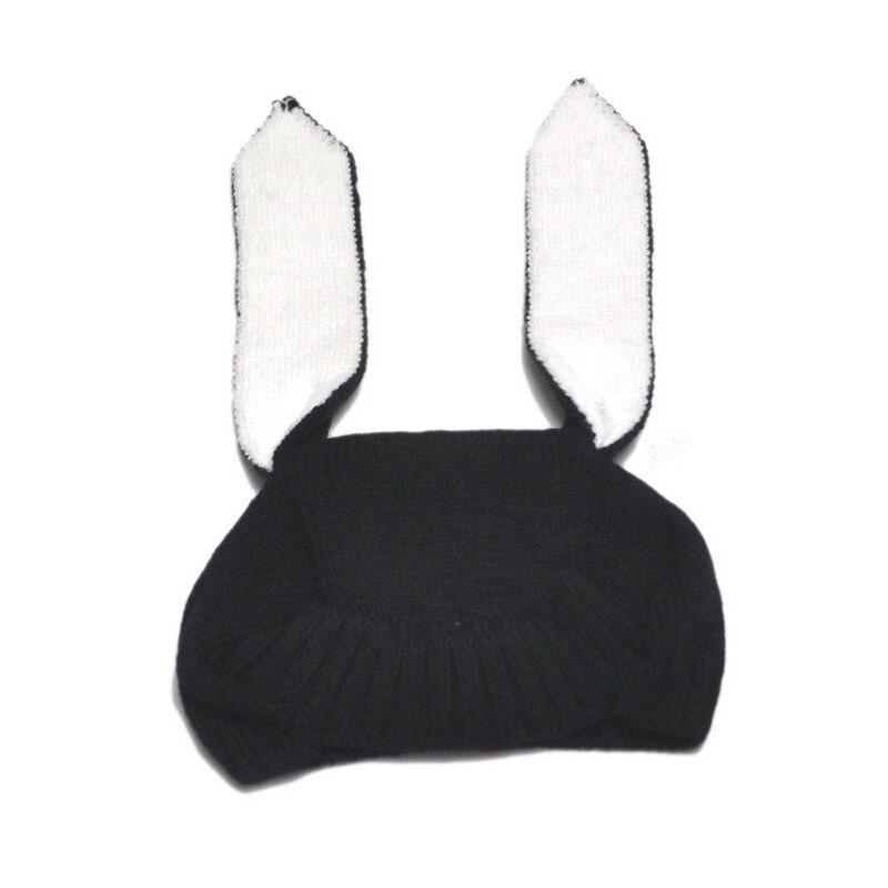bébé trucs accessoires infantile bébé filles garçons unisexe lapin chapeaux longues oreilles Rabiit tricoté casquettes pâques chapeaux pour 3-24M: Black